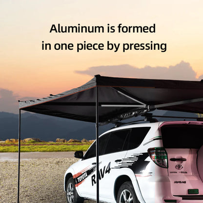 Aluminum Alloy Black Rubber Canopy on the Side, SUV Outdoor Quick Opening, Side Fan-Shaped Tent