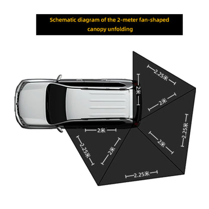 Aluminum Alloy Black Rubber Canopy on the Side, SUV Outdoor Quick Opening, Side Fan-Shaped Tent