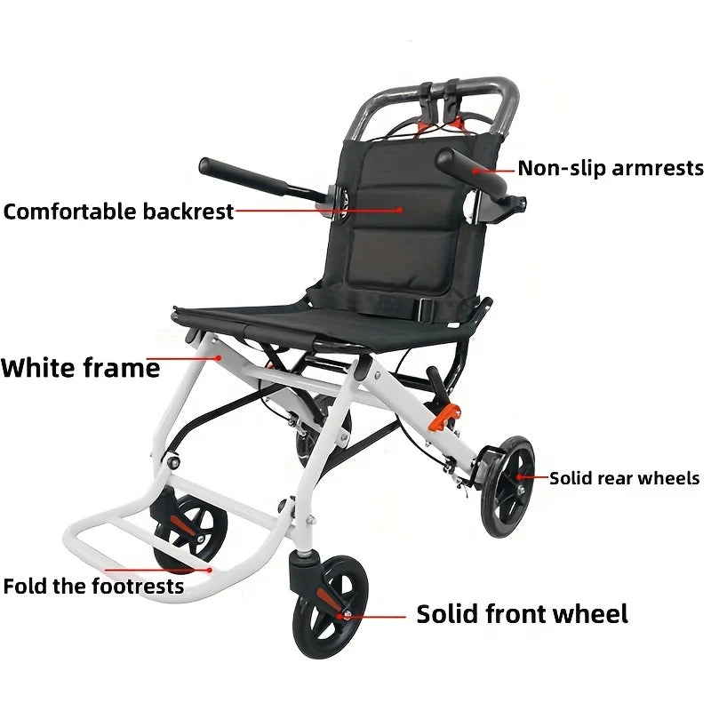 Ultra Lightweight Travel Wheelchair – Foldable, Portable Design with Ergonomic Support
