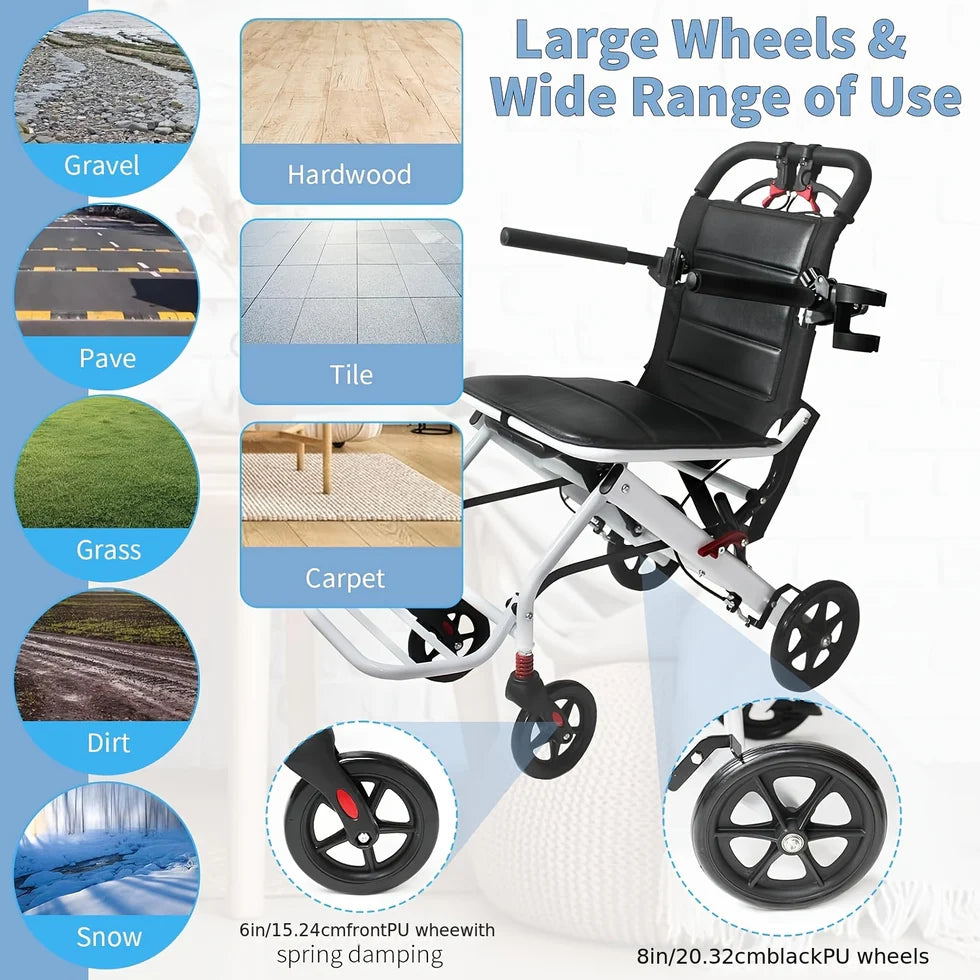 Ultra Lightweight Travel Wheelchair – Foldable, Portable Design with Ergonomic Support