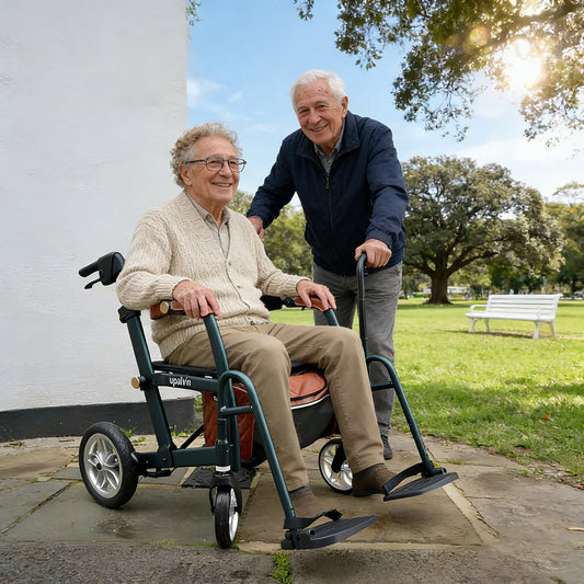 2-in-1 Walking Cart, Foldable Walking Aid – Ultra-Wide and Durable Seat with Convertible Design