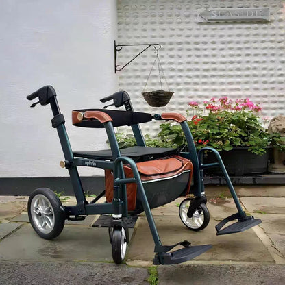 2-in-1 Walking Cart, Foldable Walking Aid – Ultra-Wide and Durable Seat with Convertible Design