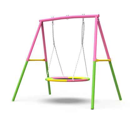 Urban Culture Homes Flying Saucer Swing Set | Heavy-Duty A-Frame Metal Swing Stand with Rust-Resistant Finish
