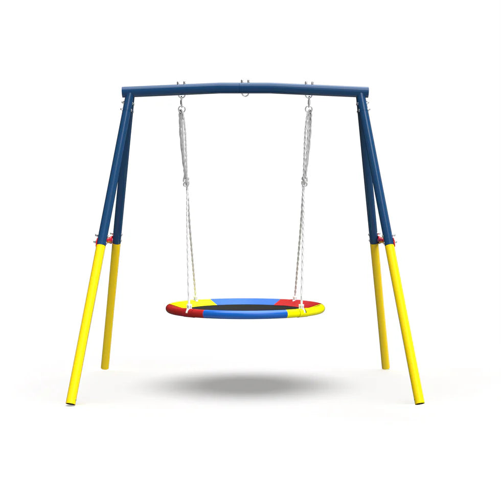 Urban Culture Homes Flying Saucer Swing Set | Heavy-Duty A-Frame Metal Swing Stand with Rust-Resistant Finish