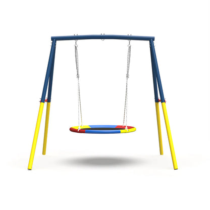Urban Culture Homes Flying Saucer Swing Set | Heavy-Duty A-Frame Metal Swing Stand with Rust-Resistant Finish