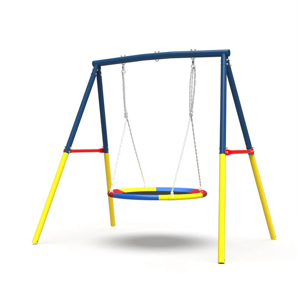 Urban Culture Homes Flying Saucer Swing Set | Heavy-Duty A-Frame Metal Swing Stand with Rust-Resistant Finish