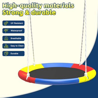 Urban Culture Homes Flying Saucer Swing Set | Heavy-Duty A-Frame Metal Swing Stand with Rust-Resistant Finish