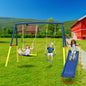 Urban Culture Homes Swing Sets for Backyard with Kids Slide | 3-in-1 Heavy-Duty Metal Outdoor Playground