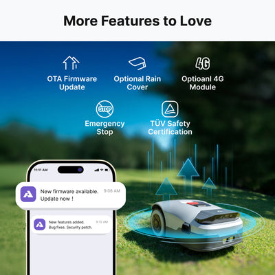 Genie Series Robotic Lawn Mower – Advanced RTK & AI Vision System