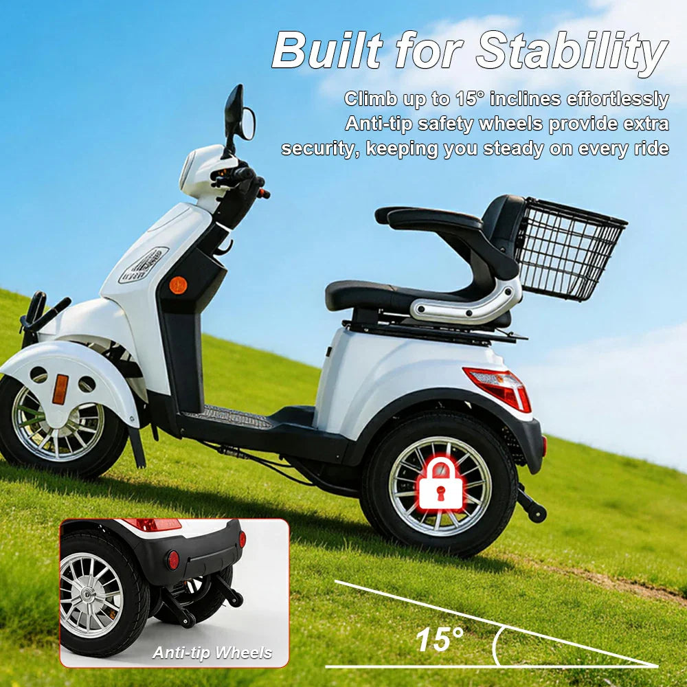 Wheel Electric Mobility Scooter — 500W 60V, 150kg Capacity-B034