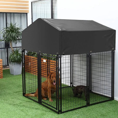 Lockable Dog Kennel 165cm | Outdoor Pet Enclosure with Waterproof Roof