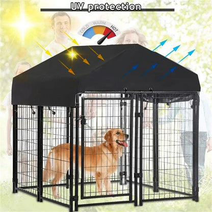 Lockable Dog Kennel 165cm | Outdoor Pet Enclosure with Waterproof Roof
