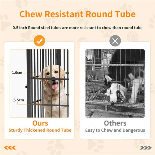 4-Door Dog Crate End Table 90cm | Heavy Duty Furniture Kennel with Divider