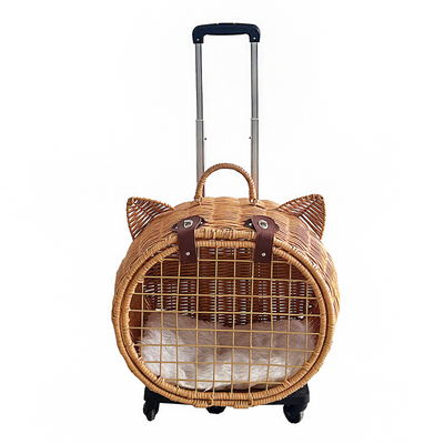 CozyPaws Travel Trolley – Wicker Cat Carrier