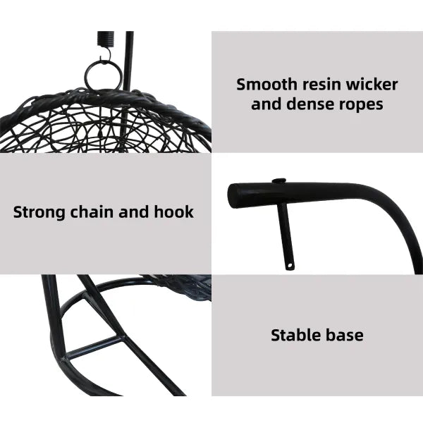 Wicker chair components with text labels on a white background