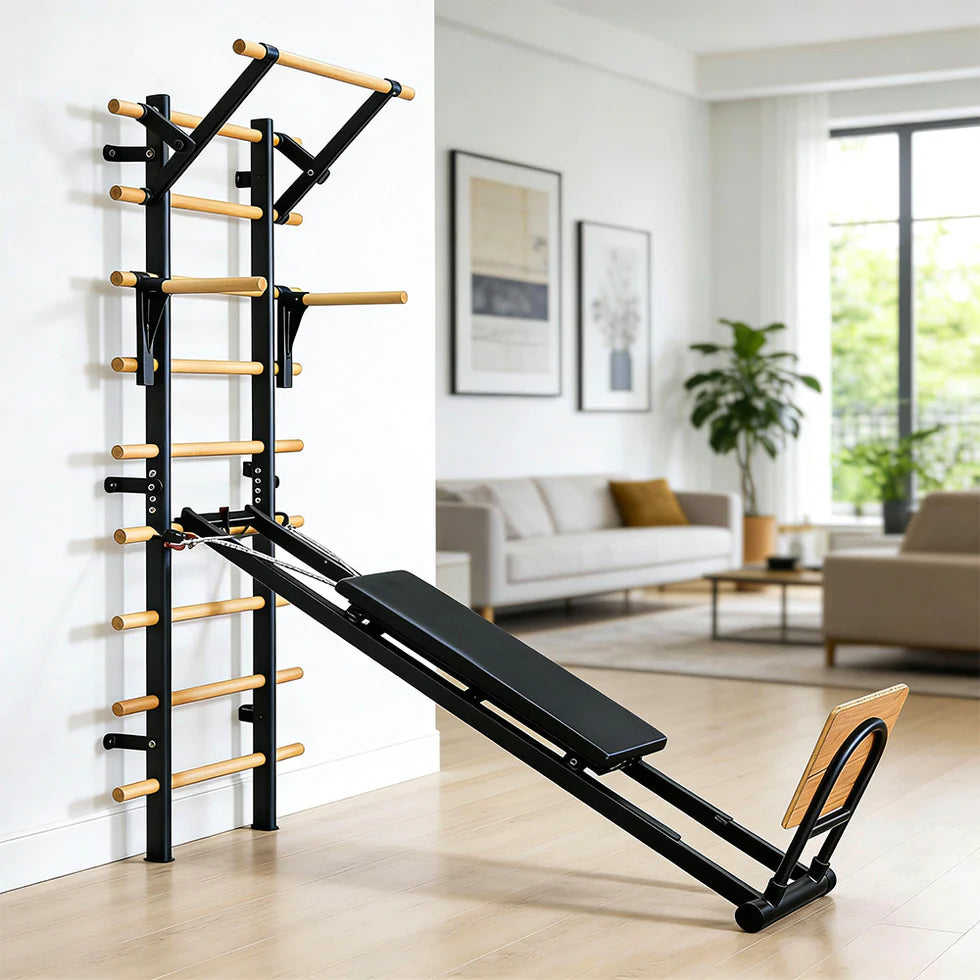 Beechwood Single/Double Horizontal Bars With Wall Bars | Home Gym Pull-Up Station