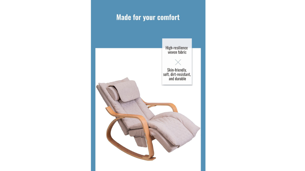 ⚡ STOCK CLEARANCE — Only 2 Left! Premium Rocking Massage Chair – Beechwood Frame with Dual-Core Deep Tissue Massage