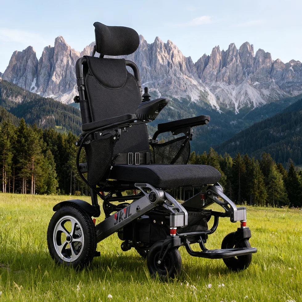 250W Foldable Electric Wheelchair – Lightweight Aluminium Frame, Dual Motors with Reclining Backrest