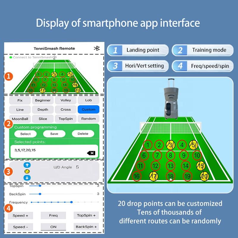 Portable Professional Tennis Ball Machine – Adjustable Speed, Spin & Smart Remote Control Training System