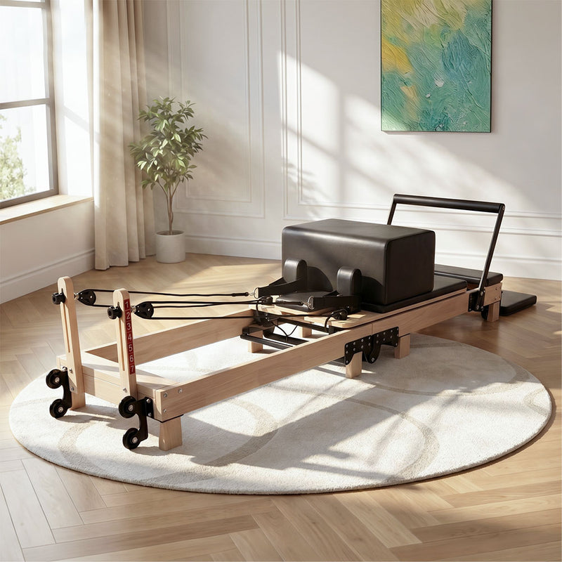 Formora Foldable Oak Wood Pilates Reformer - Home Studio Edition