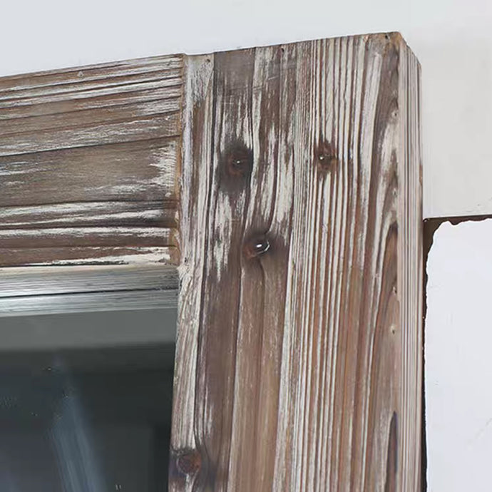 Rustic White Wood Frame Full Length Mirror – 162x61cm