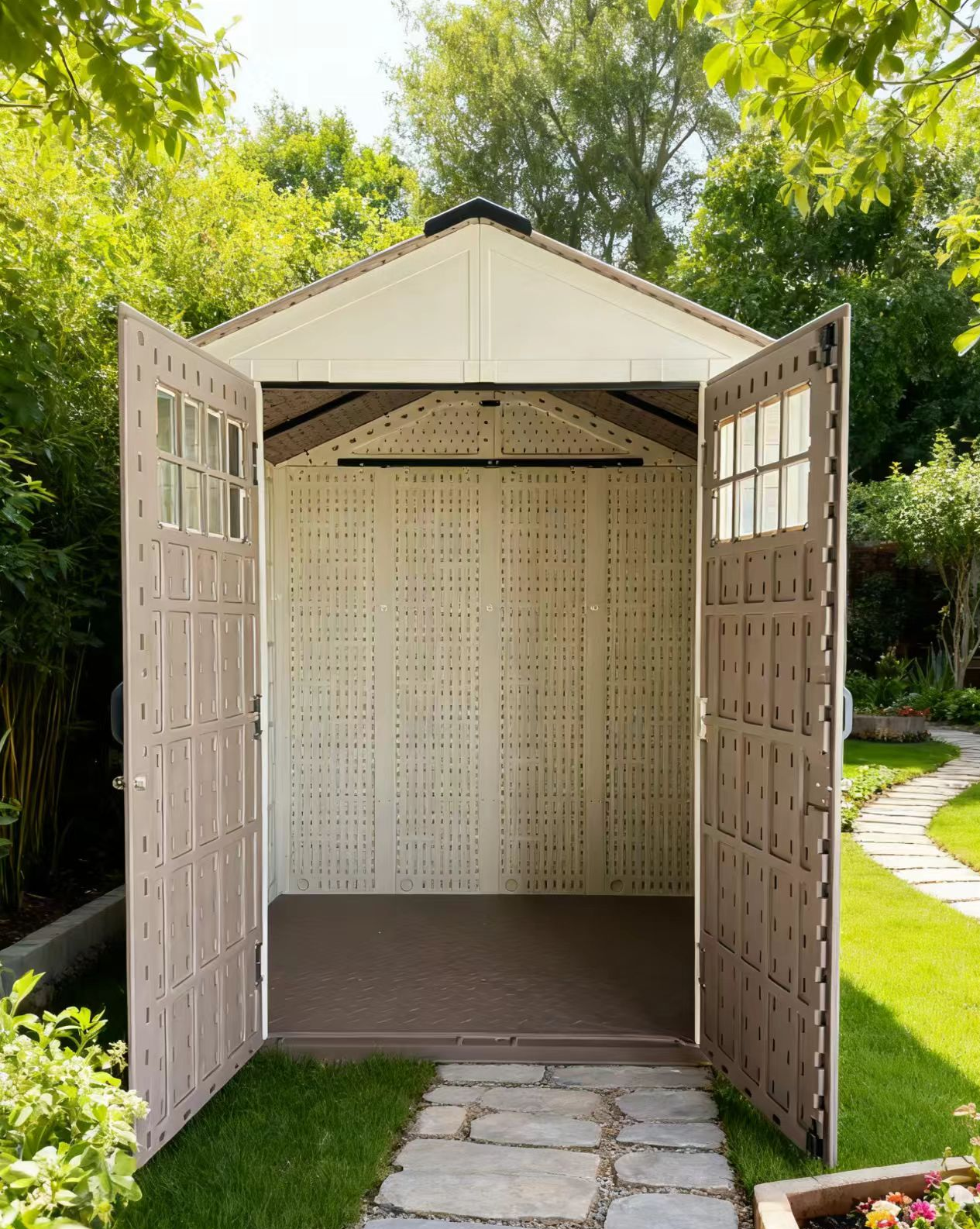 Gable Roof Storage Shed 7x7ft | Weather-Resistant Outdoor Garden Shed