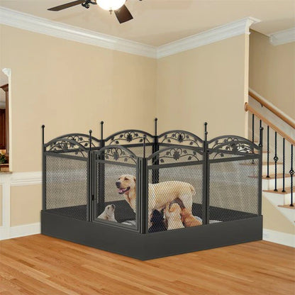 XXL Dog Whelping Pen 126cm | 8-Panel Metal Playpen with Waterproof Mat