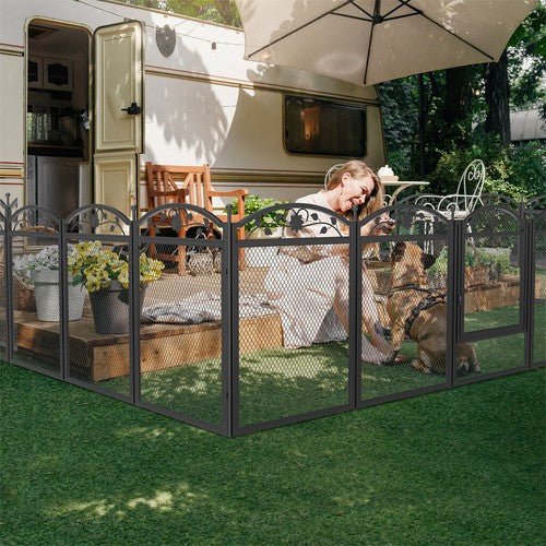 XXL Dog Whelping Pen 126cm | 8-Panel Metal Playpen with Waterproof Mat