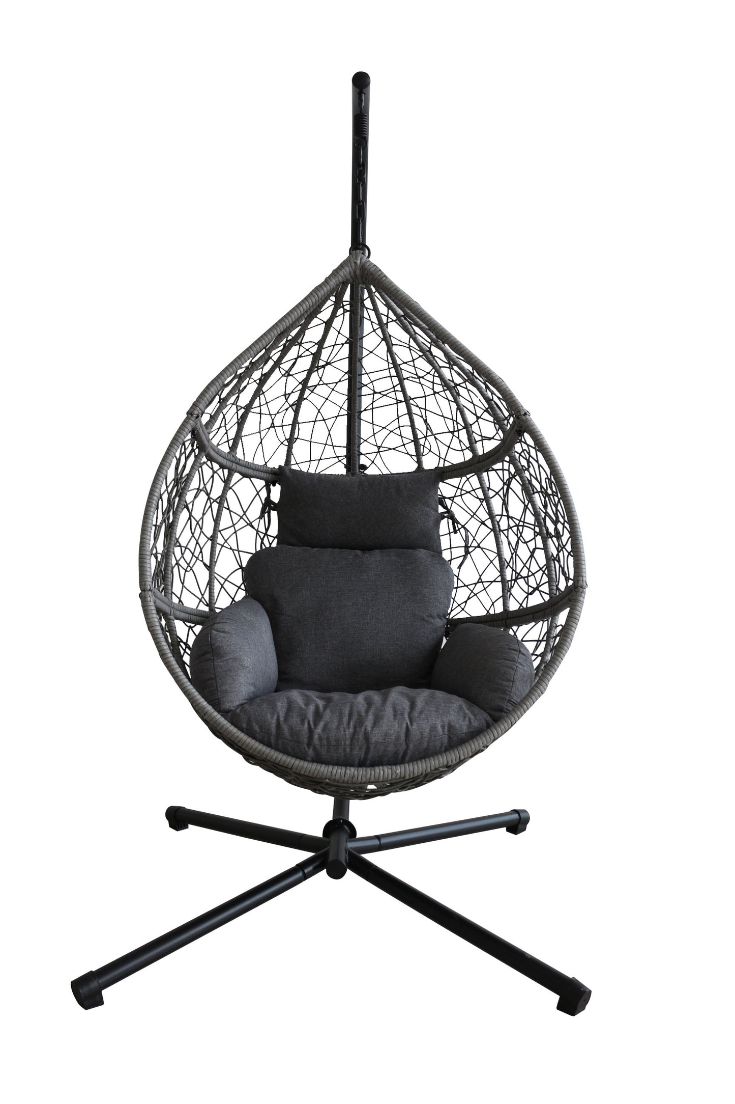 Modern Hanging Egg Chair with Stand – Weather-Resistant Rattan
