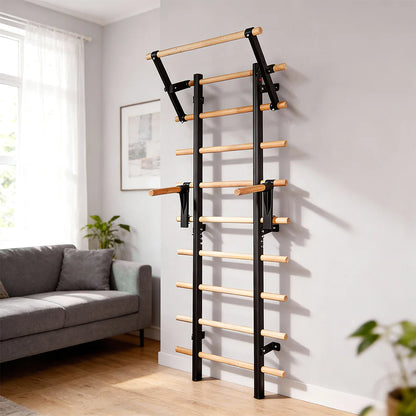 Beechwood Single/Double Horizontal Bars With Wall Bars | Home Gym Pull-Up Station