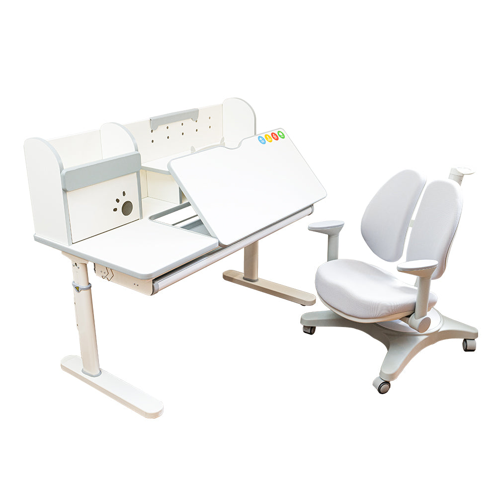 Kids 5-12 years Ergonomic Study Desk & Chair Set - Adjustable Height