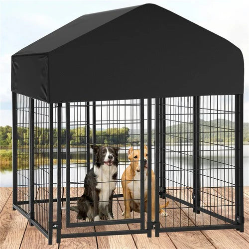 Lockable Dog Kennel 165cm | Outdoor Pet Enclosure with Waterproof Roof