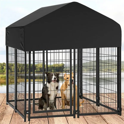 Lockable Dog Kennel 165cm | Outdoor Pet Enclosure with Waterproof Roof