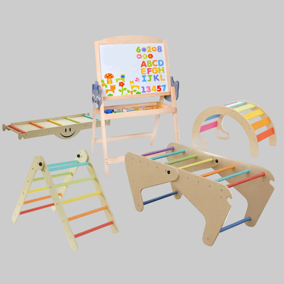 Urban Culture Homes Children's Creative Entertainment Toy 5-Piece Set | Drawing Board, Climbing Frames & Active Play Equipment