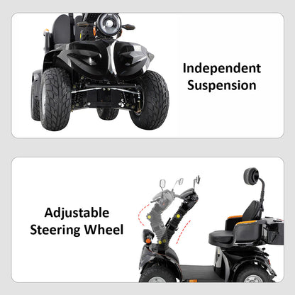 Adjustable Electric Mobility Scooter — 1000W 60V, 220kg Capacity