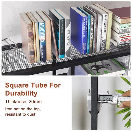 Tall Bookshelf 180cm | Industrial Display Shelf with 2 Drawers