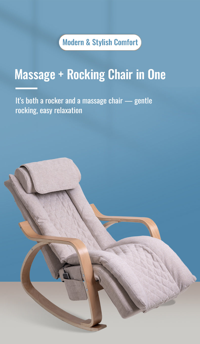 ⚡ STOCK CLEARANCE — Only 2 Left! Premium Rocking Massage Chair – Beechwood Frame with Dual-Core Deep Tissue Massage