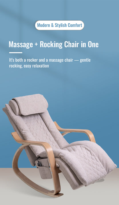 ⚡ STOCK CLEARANCE — Only 2 Left! Premium Rocking Massage Chair – Beechwood Frame with Dual-Core Deep Tissue Massage