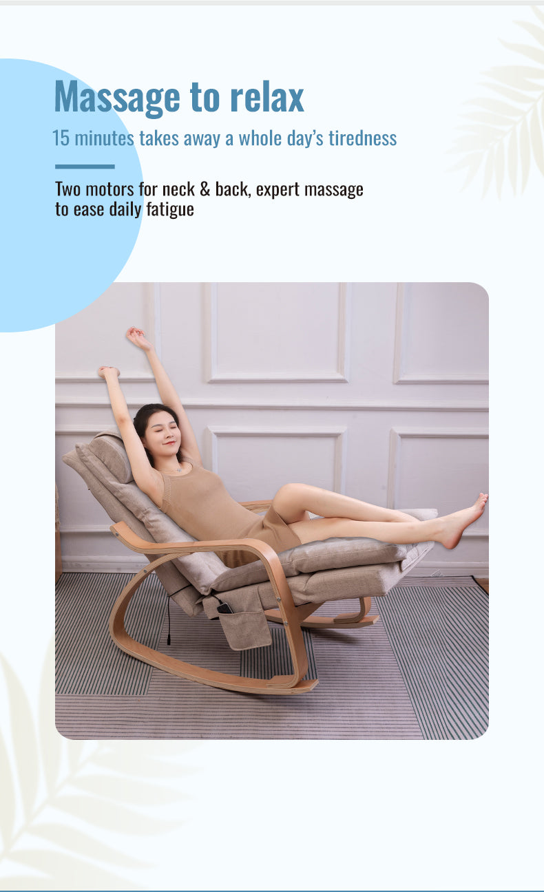 ⚡ STOCK CLEARANCE — Only 2 Left! Premium Rocking Massage Chair – Beechwood Frame with Dual-Core Deep Tissue Massage
