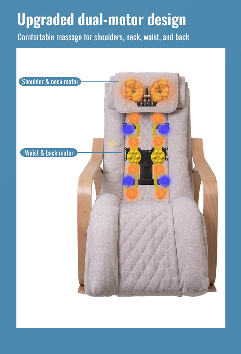 ⚡ STOCK CLEARANCE — Only 2 Left! Premium Rocking Massage Chair – Beechwood Frame with Dual-Core Deep Tissue Massage