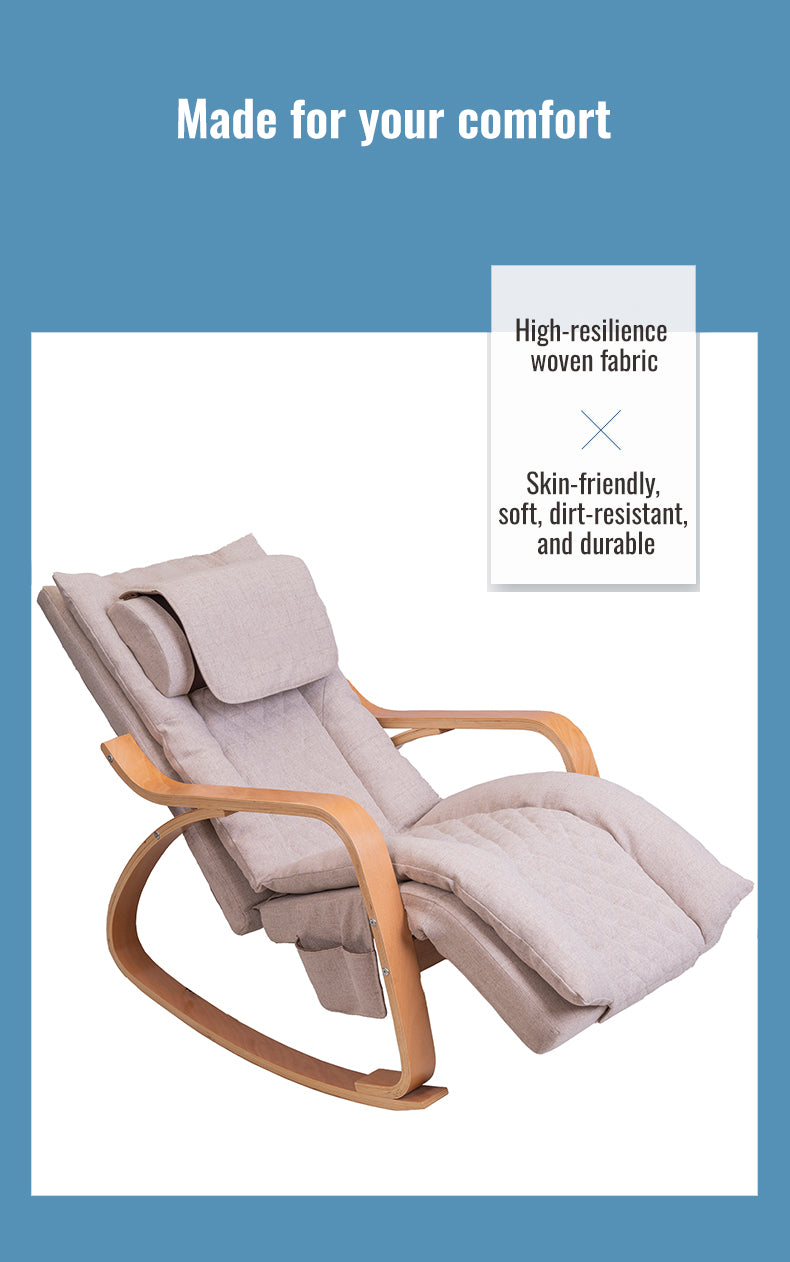 ⚡ STOCK CLEARANCE — Only 2 Left! Premium Rocking Massage Chair – Beechwood Frame with Dual-Core Deep Tissue Massage