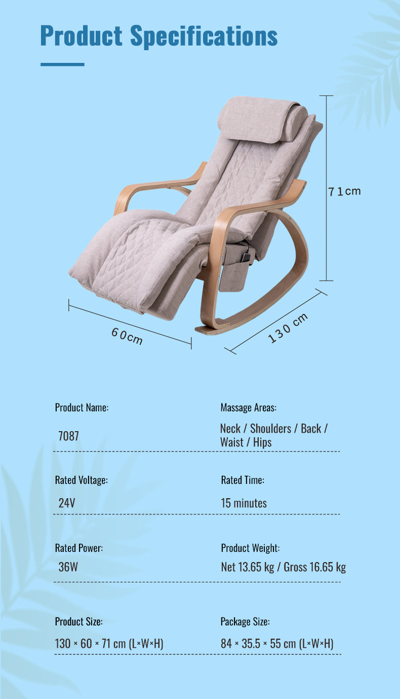 ⚡ STOCK CLEARANCE — Only 2 Left! Premium Rocking Massage Chair – Beechwood Frame with Dual-Core Deep Tissue Massage