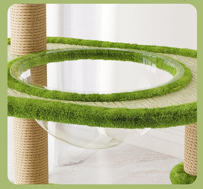 Cat Turntable Modern Cat Tree Tower - 139.7cm Tall Multi-Level Condo