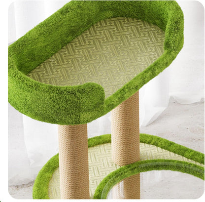 Cat Turntable Modern Cat Tree Tower - 139.7cm Tall Multi-Level Condo