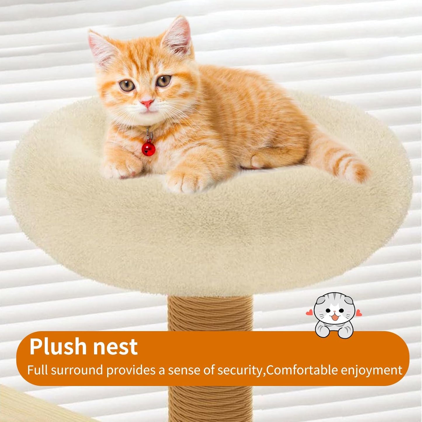 Multi-Level Wooden Cat Climbing Tree - Interactive Feline Playground