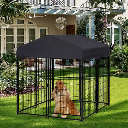 Lockable Dog Kennel 165cm | Outdoor Pet Enclosure with Waterproof Roof
