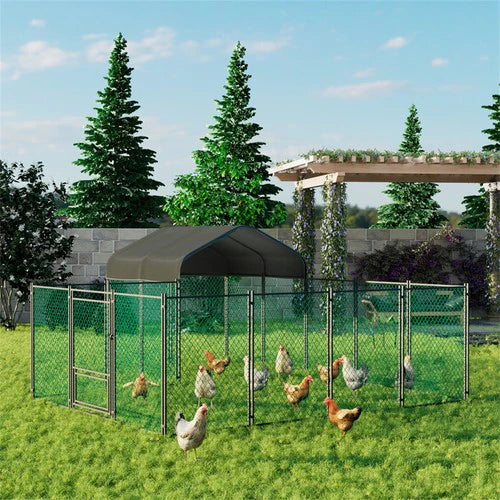 Walk-In Chicken Coop 393cm | Heavy Duty Poultry Run with Cover