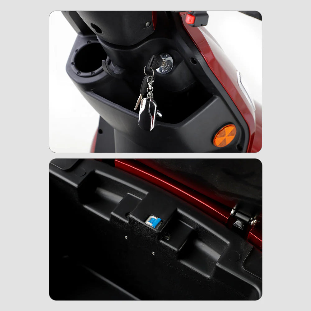 All-Weather 3-Wheel Electric Mobility Scooter — 500W with Canopy & Windshield B03B