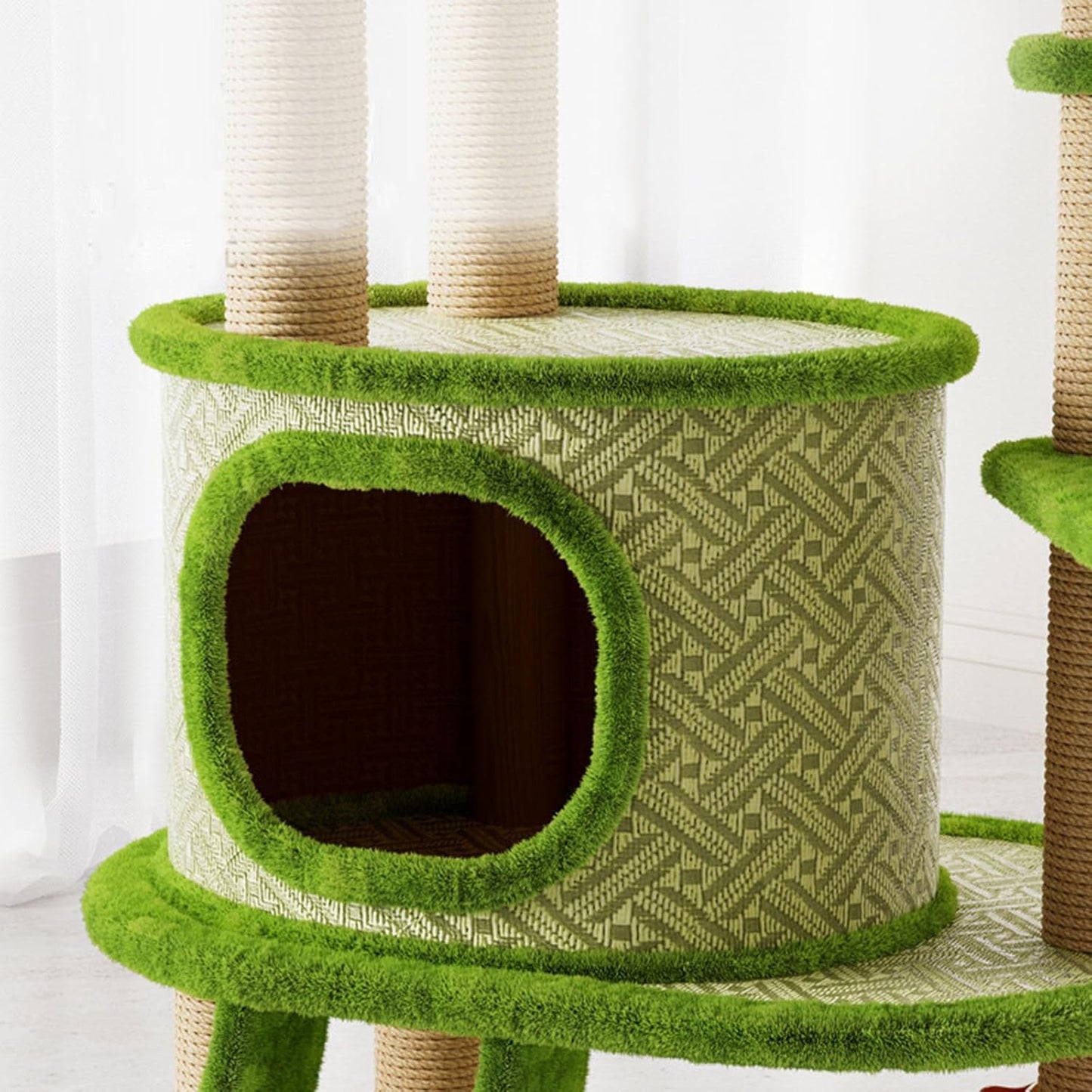 Cat Turntable Modern Cat Tree Tower - 139.7cm Tall Multi-Level Condo