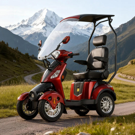 All-Weather 3-Wheel Electric Mobility Scooter — 500W with Canopy & Windshield B03B